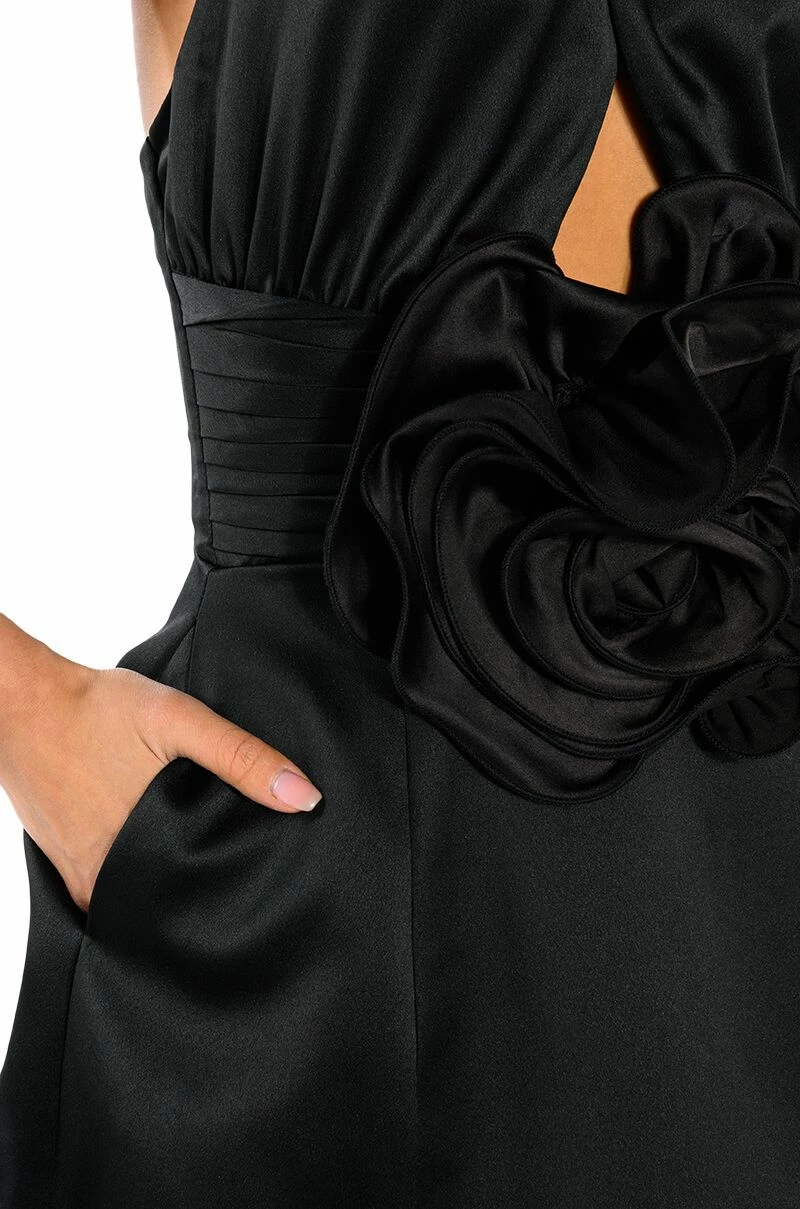 NOT YOUR BABE FLOWER DETAIL FIT AND FLARE MINI DRESS - Image 7