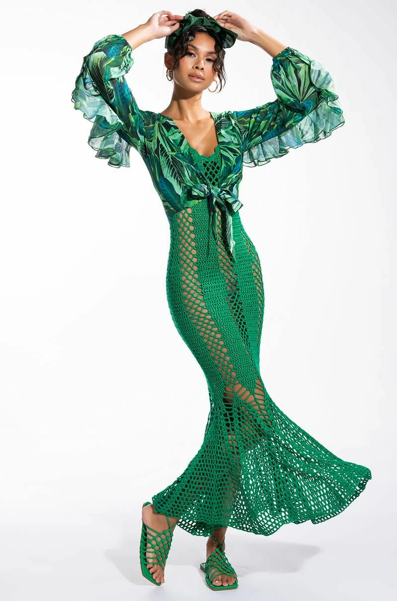 CAN'T HELP IT MAXI CROCHET DRESS - Image 3