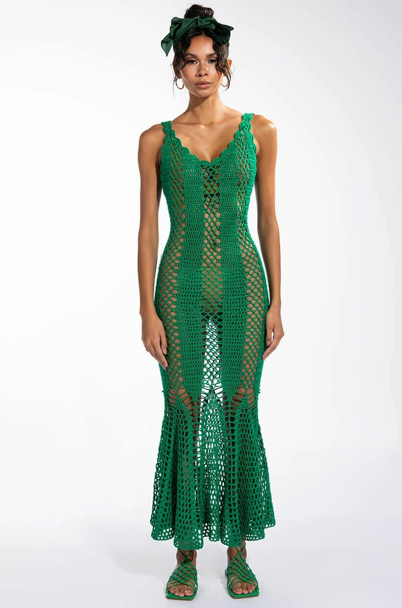 CAN'T HELP IT MAXI CROCHET DRESS - Image 4