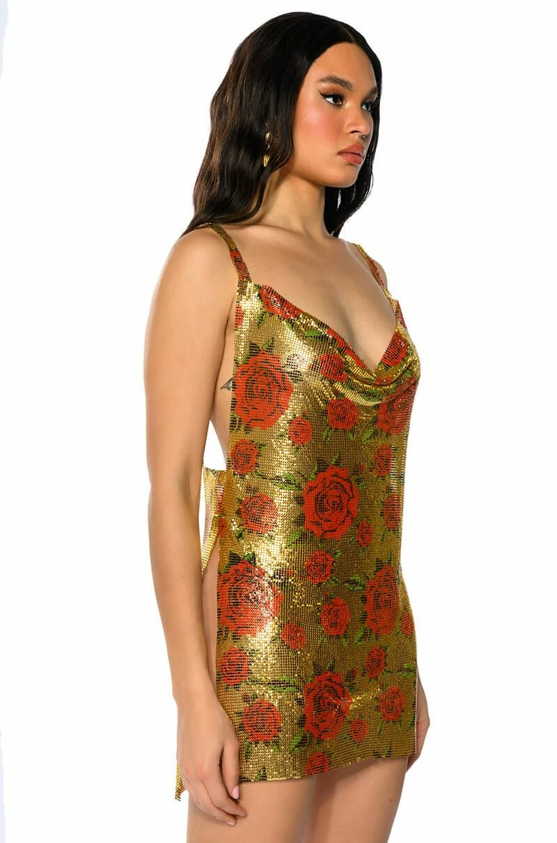 ROMANCE HIGH SHINE CHAINMAIL MINI DRESS - Image 2