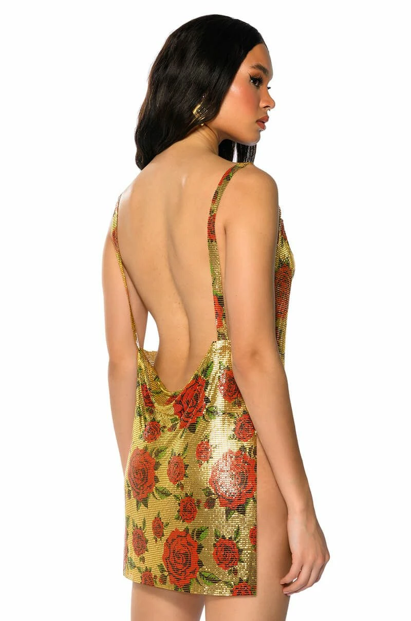 ROMANCE HIGH SHINE CHAINMAIL MINI DRESS - Image 3