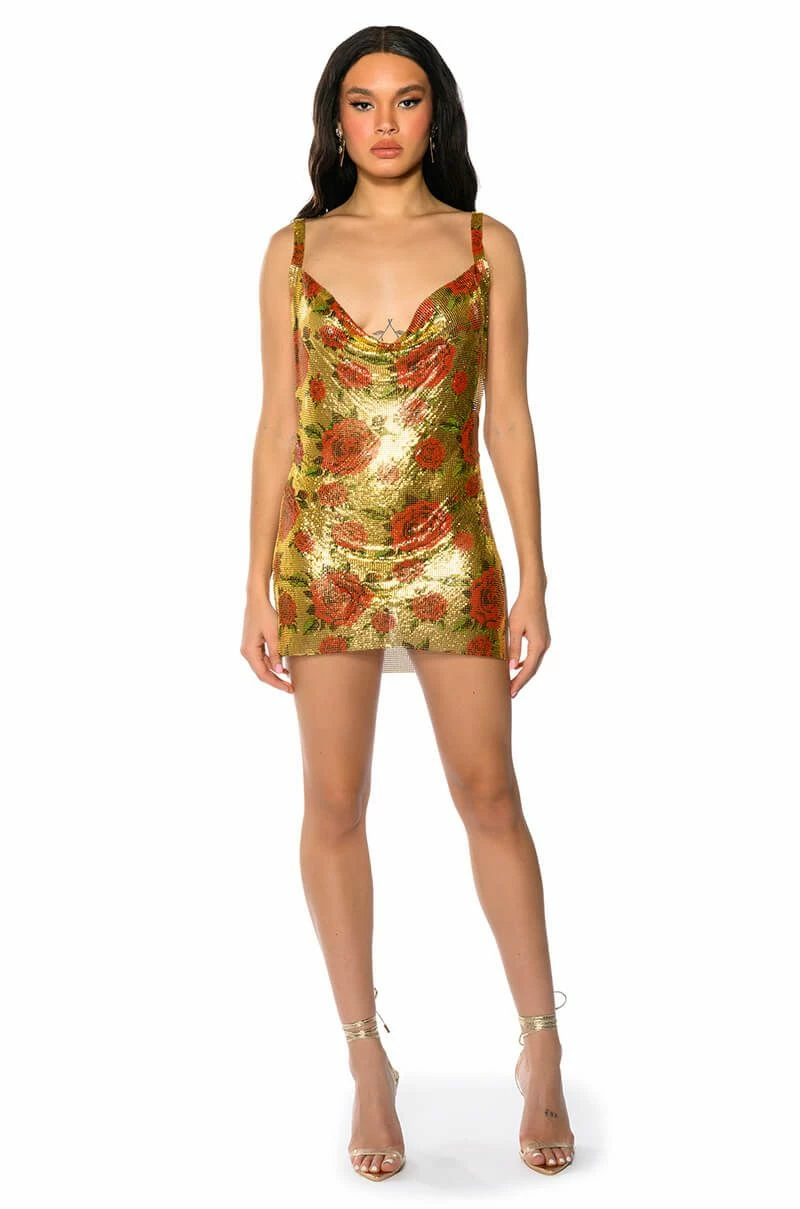 ROMANCE HIGH SHINE CHAINMAIL MINI DRESS - Image 4