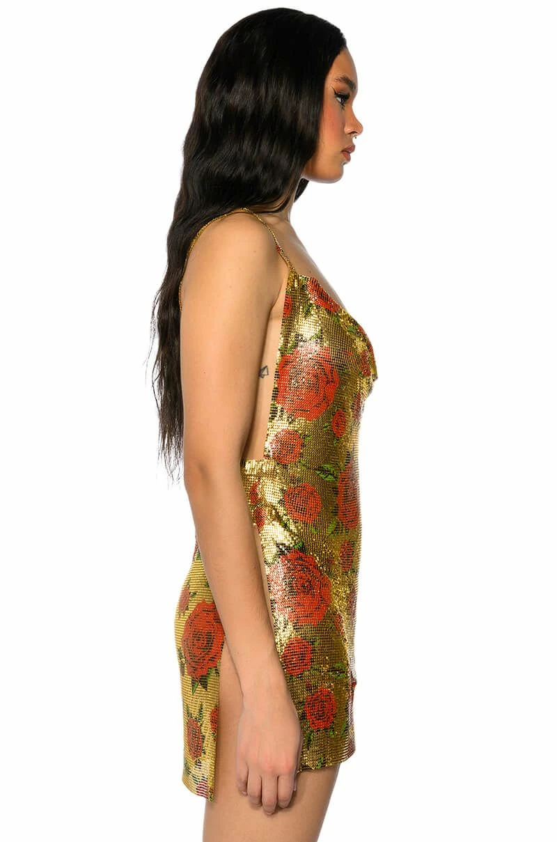 ROMANCE HIGH SHINE CHAINMAIL MINI DRESS - Image 5