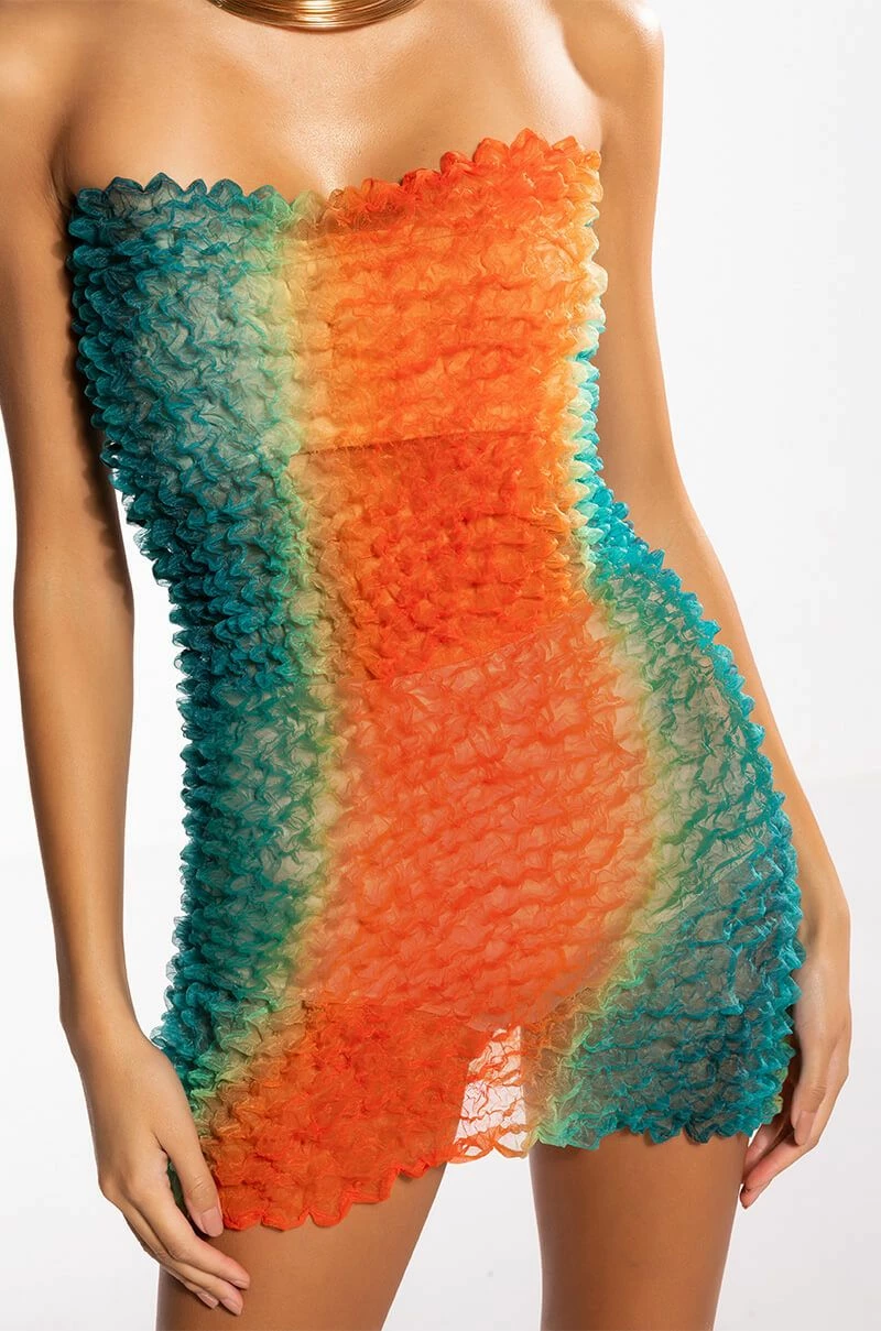 SANGRIA TEXTURED TUBE MINI DRESS - Image 7