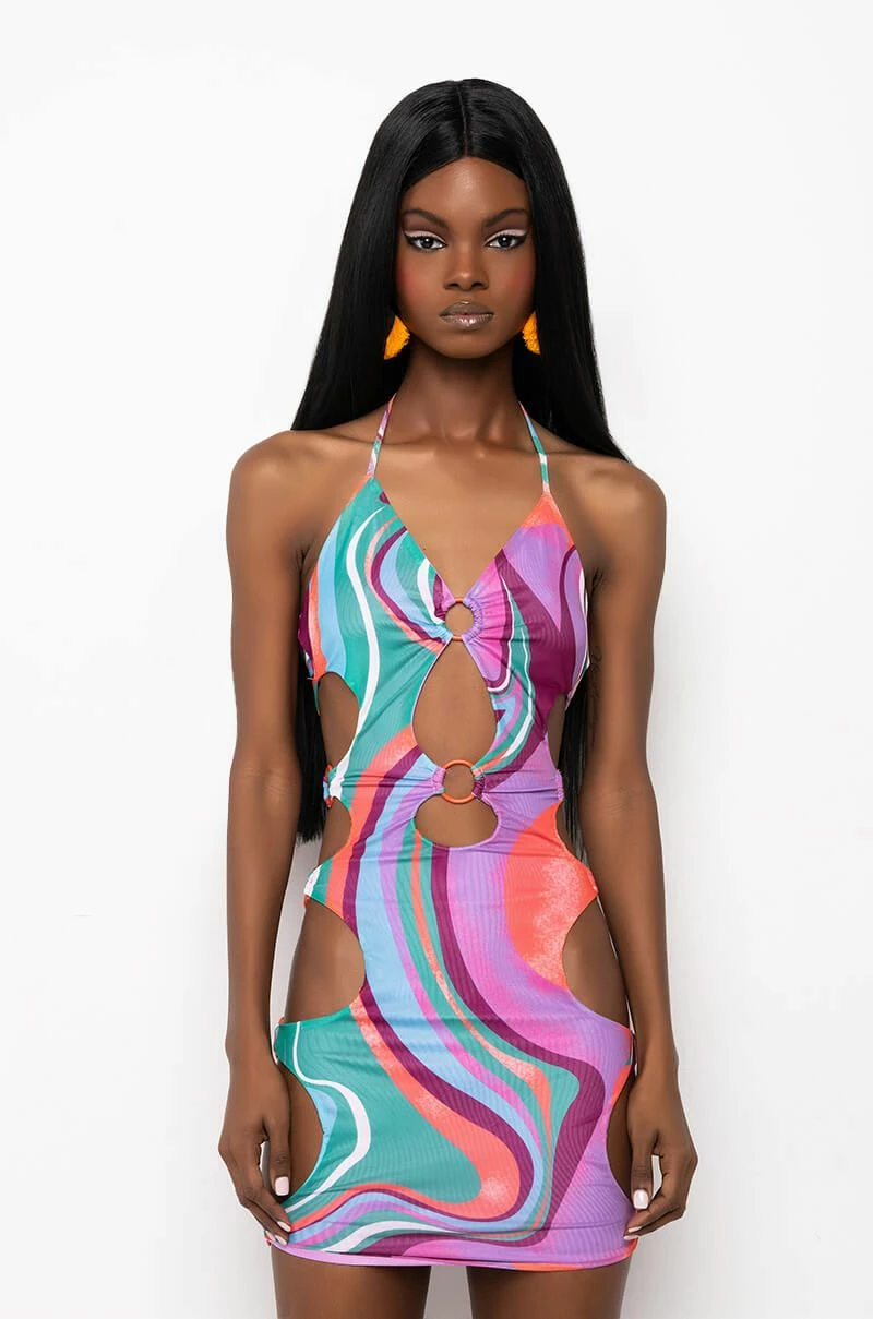 SHE AIN'T ME MINI DRESS WITH CUT OUTS 5 SHE AIN'T ME MINI DRESS WITH CUT OUTS - Image 3