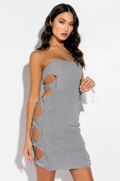 SIDE DETAIL SWEATER TUBE DRESS