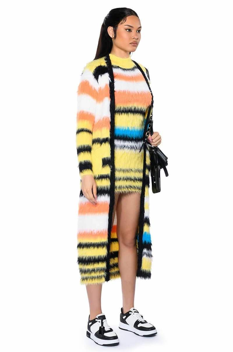 STRIPED FUZZY SWEATER DRESS - Image 6