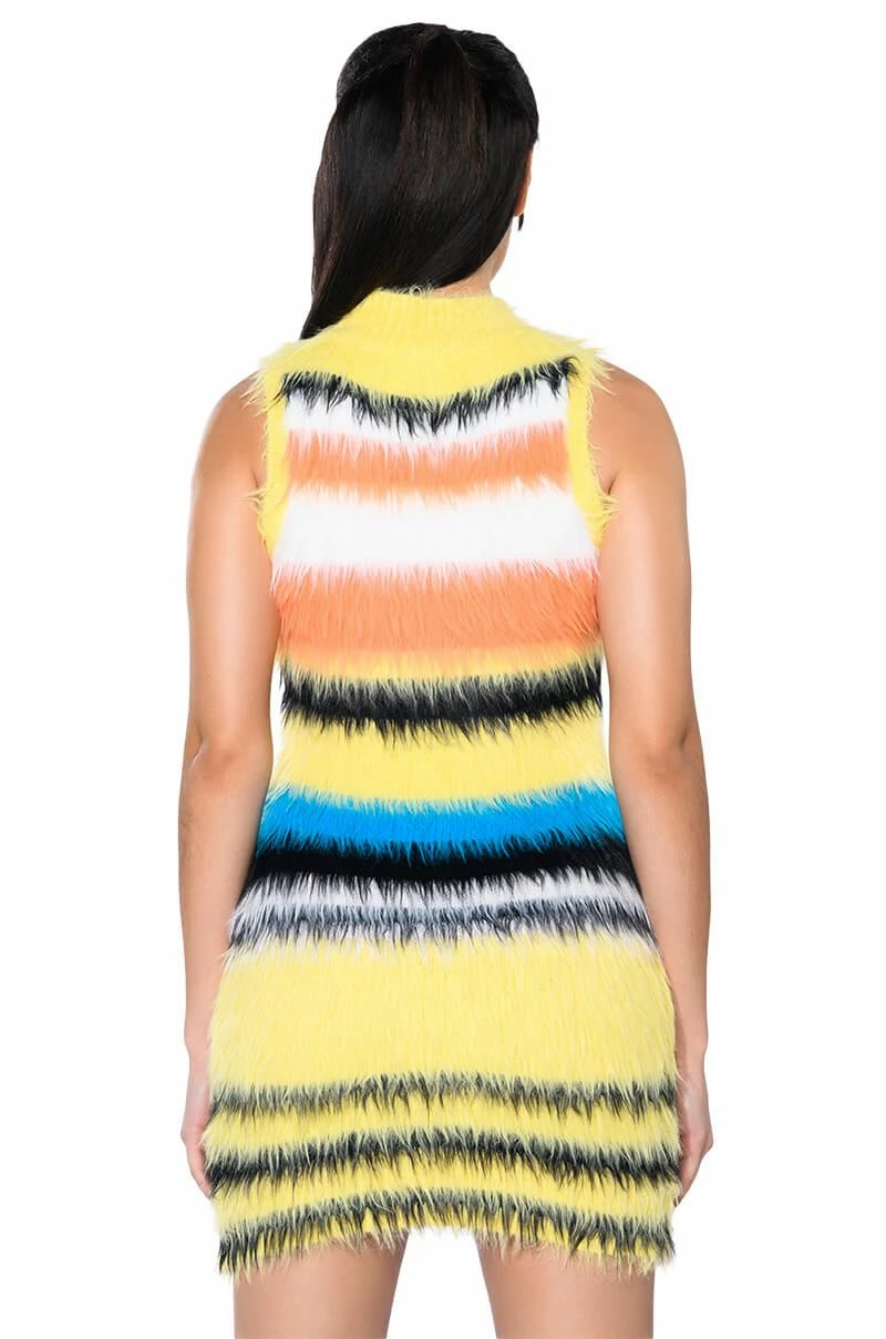 STRIPED FUZZY SWEATER DRESS - Image 8