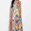 SUMMERTIME FINE HIGH SLIT MAXI DRESS 2 SUMMERTIME FINE HIGH SLIT MAXI DRESS -AKIRA Shop summertime fine high slit maxi dress blue multi 1 1