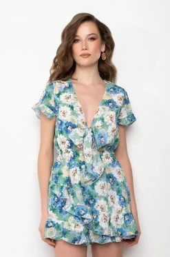 THAT GIRL FLORAL ROMPER -AKIRA Shop that girl floral romper blue multi 3 3