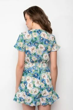 THAT GIRL FLORAL ROMPER -AKIRA Shop that girl floral romper blue multi 5 5