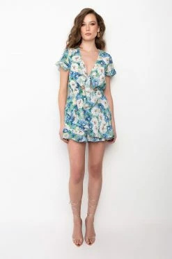 THAT GIRL FLORAL ROMPER -AKIRA Shop that girl floral romper blue multi 7 7
