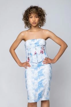 THAT'S ON ME BABY TUBE BODYCON MIDI DRESS WITH ATTACHED CORSET