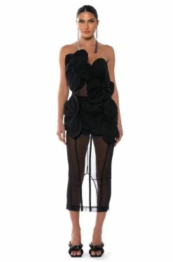 VALENTINA DIMENSIONAL MIDI DRESS