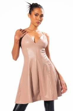 VEGAN LEATHER ESSENTIAL MINI DRESS