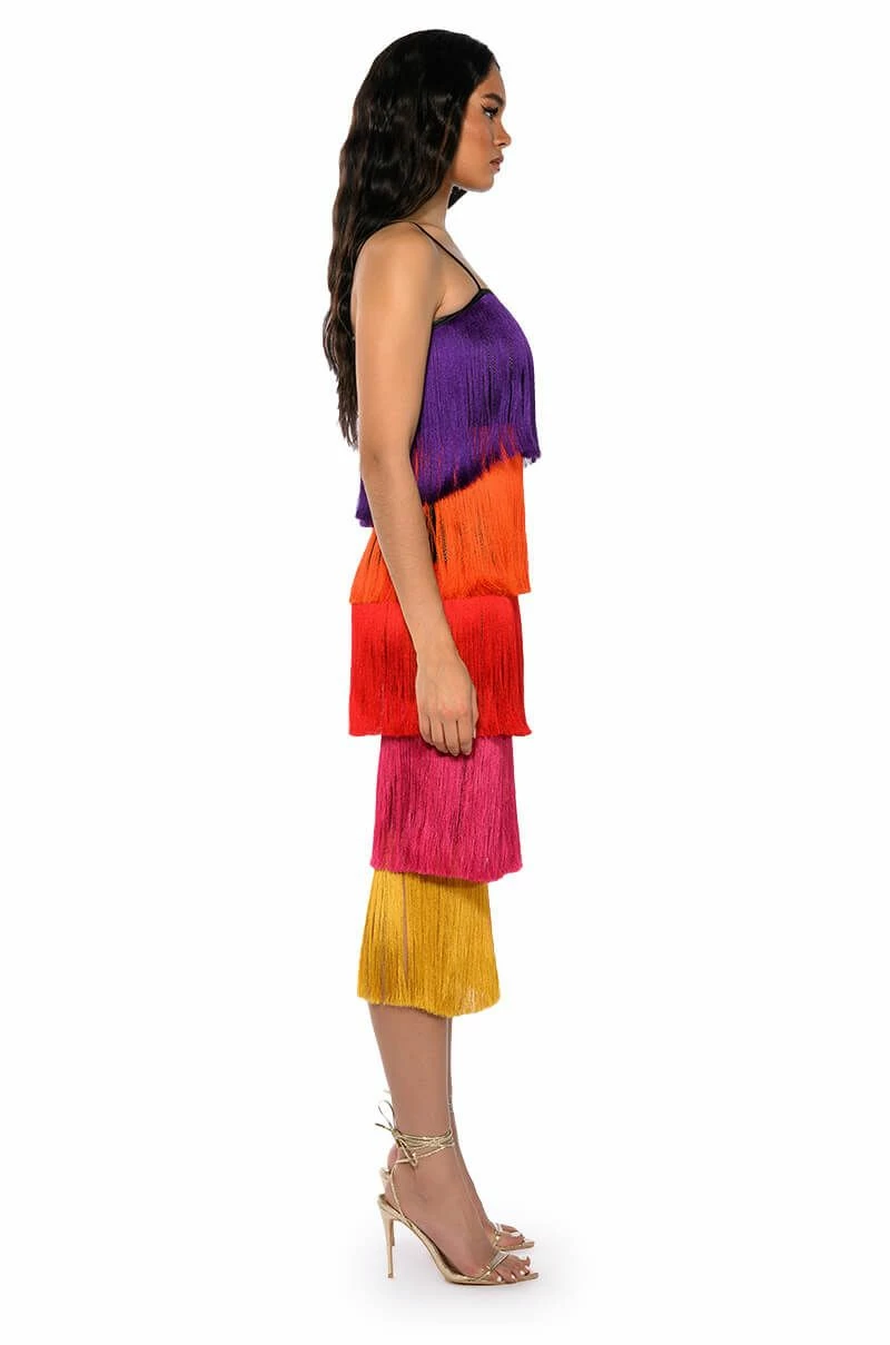 WHEN IN EUROPE TASSEL TIERED MAXI DRESS - Image 3