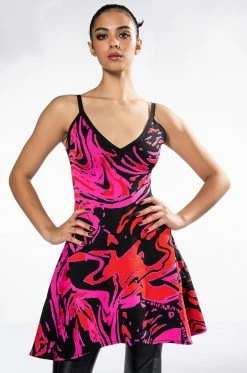 WHO NEEDS LOVE FIT AND FLARE MINI DRESS