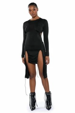 WISH YOU WERE OPEN BACK MINI DRESS